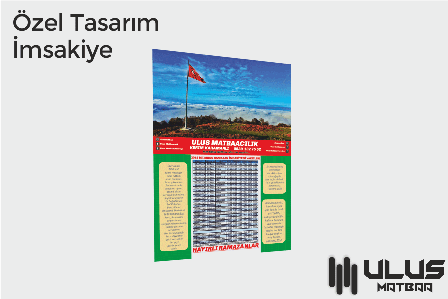 Sabit Tasarım İmsakiye